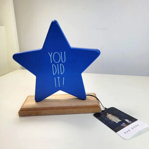 Rae Dunn You Did It! Blue Star Metal plaque NEW with tags